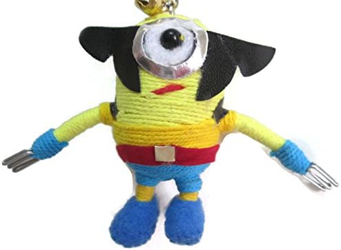 Despicable Me Minion One Eye Stuart Cosplay Wolverine Voodoo String Doll Keychain