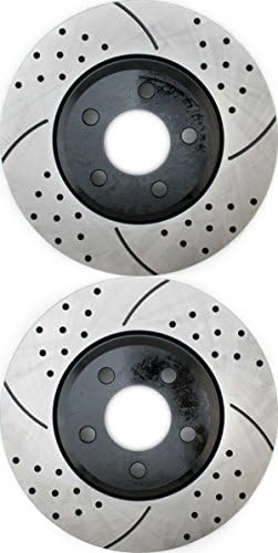 Auto Shack PR63024LR Front Set 2 Drilled Slotted Performance Brake Rotors 5 Stud