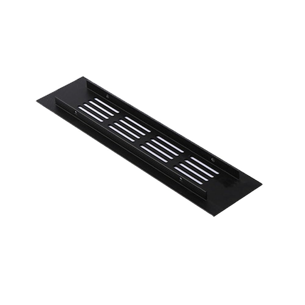 Rectangular Ventilation Grille, 2Pack 200mm*50mm Air Vent Grille, Aluminum Alloy Kitchen Air Vent Cover, Vent Louvred Wall Ventilation Cover, Wall Vent Grille for Kitchen Plinth Cupboard Wardrobe