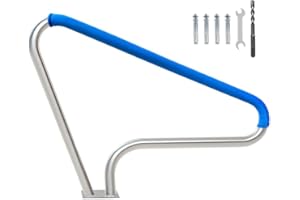 FRUYYZL Pool Handrail 48"*36", Pool Railings for Inground Pools, Stainless Steel Swimming Pool Handrail 250lbs Load Capacity, Rustproof Pool Rail Pool Stair Rail with Nylon Blue Grip Cover
