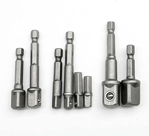 8PCS Magnetic Rod Hex Nut Socket Adapter Bit Extension Drill Screwdriver Set 1/4" Hex Shank (8X)