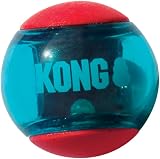 KONG Squeezz Action Ball Red Multi Textured Squeaker Medium Dog Toy view 2