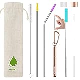 UPMCT Reusable Metal Straws Set of 3, 1Pcs Collapsible Metal Straws with Case, 2Pcs 10.5