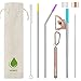 UPMCT Reusable Metal Straws Set of 3, 1Pcs Collapsible Metal Straws with Case, 2Pcs 10.5