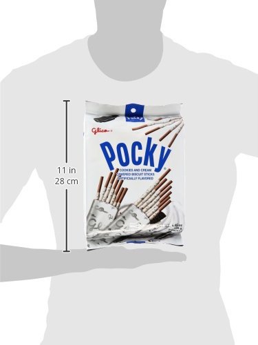 POCKY GLICO COOKIES AND CREAM COVERED BISCUIT STICKS, 4.57 OZ (PACK OF 5)