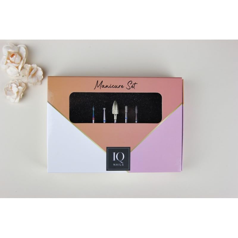 IQ NAILS Expert II Nail Drill Bits Set - Professional Nail Technician's Essential Kit – Highly Durable – For Professionals and Amateurs Alike – High Precision