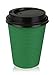 Golden Spoon Infinity 50 Pack Premium Hot Paper Cups with Lids - NO Leaks 100% Spill Proof - Ripple Insulated - No Sleeves Needed - Green (16 Ounce)