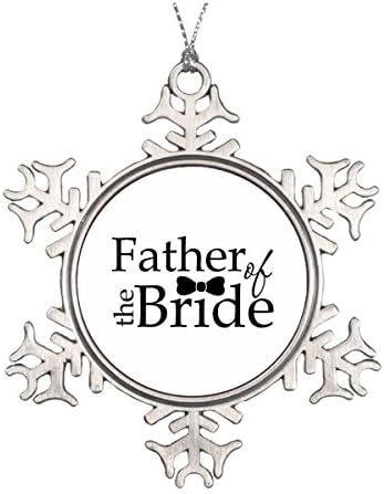 Father of the Bride Black Bow Tie Ceramic Round Christmas Ornament