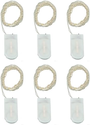 Karlling 6PCS Fairy String Lights Battery Operated 2.2M(7.2ft) 20 Leds Firefly String Lights Copper Wire For Wedding Centerpiece Thanksgiving Dinner Party Christmas Decoration,Crafting (Warm White)
