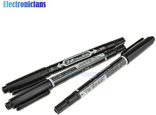 Muccus 5PCS CCL Anti-Etching PCB Circuit Board Ink Marker Double Pen CCL Printed Circuit Diagram for DIY PCB Repair