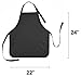 DALIX Apron Commercial Restaurant Home Bib Spun Poly Cotton Kitchen Aprons (3 Pockets) in Black