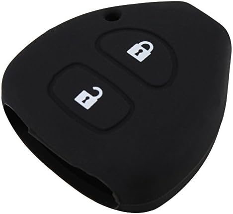 BACAI Silicone Cover Holder for TOYOTA YARIS AURIS Remote Key Protector Case 2 Button (Black)