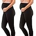 2 PACK SET - Stretch Maternity Leggings Seamless Solid Color Nursing Clothes Tights (ONE SIZE FITS ALL (MATERNITY), 2 Pack Black)