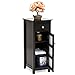 Best Choice Products Multipurpose Bathroom Floor Storage Space Saver Cabinet for Linens, Toiletries w/ 3 Shelves, Drawer, Cupboard, Tempered Glass Double Doors, Espresso Brown