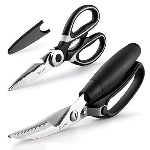 Poultry Shears, XChef 2 Set Kitchen Shears Heavy Duty Meat Scissors Stainless Steel Kitchen