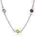 Amazon Essentials Sterling Silver AAA Cubic Zirconia Station Necklace, Mulit-Colored, 16