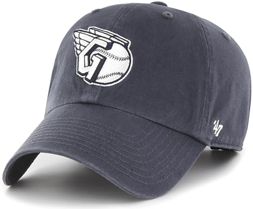 47 MLB Baseballkappe, Vintage-Stil, Marineblau, Primär-Logo, zum Aufräumen, verstellbar, Einheitsgröße für Erwachsene, Cleveland Guardians, Einheitsgr