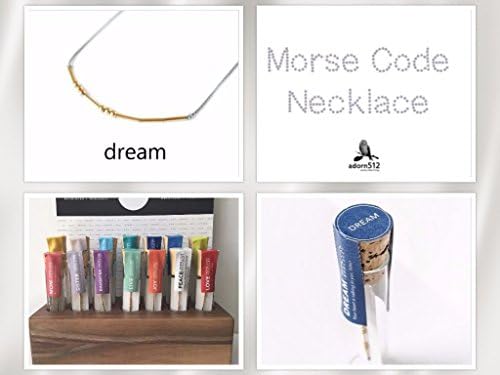 Dream Morse Code Necklace in 14K Gold Filled Beads Spell Dream Morse Code Necklace Artisan Made Gift