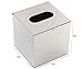 CONBEE Stainless Steel Cube Tissue Holder Box Corrosion Resistance Home Office Decor Silver Size 130×130×130mm