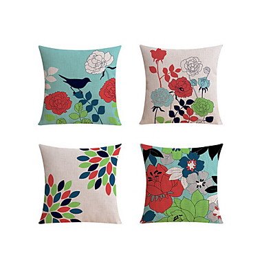 Bopomo Dimensions Cm 45x45cm 4 Pcs Linen Pillow Case Bed Pillow