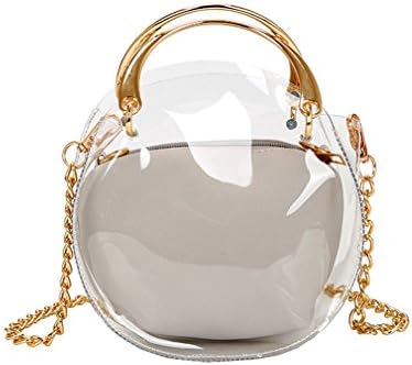 2Pcs Women Clear Chains Shoulder Jelly Bag With Purse Handbag Summer Beach Bag Gray