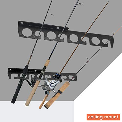 Qualward Fishing Rod Rack, Fishing Pole Storage Wall/Ceiling Mount Rack