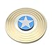 Bukit Cell 3-5 Min Captain American Shield Gold Metal Fidget Spinner Durable Titanium Alloy Metal Hand Spinner EDC ADHD Focus Anxiety Stress Relief Spinner +BC Stylus Pen + BCcloth + Metal Box