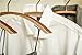Wooden Suit/Coat hanger super stylish high-end walnut hanger with sturdy double screwed chrome hook and skirt/dress hooks underneath-Natural finishing-5pack