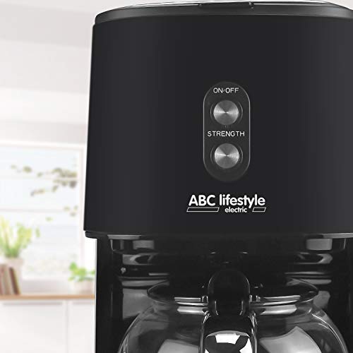 Retro Filterkaffeemaschine mit Permanentfilter, Bis zu 12 Tassen, Retro-Design-Kaffeemaschine mit 1,5-Liter-Glaskanne… – Bild 3