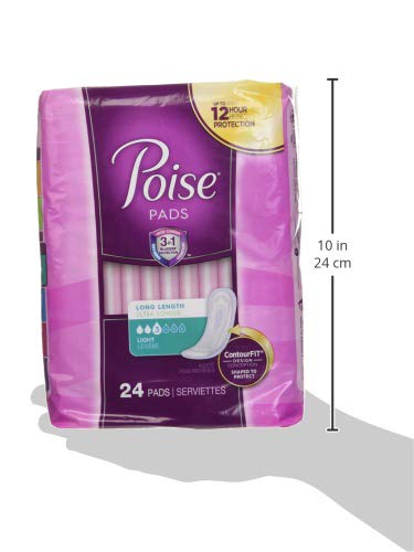 POISE INCONTINENCE ULTRA THINS LIGHT ABSORBENCY, 24 COUNT