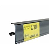 Price Tag Holder and Molding for Double Wire Cooler/Freezer Shelves | 30" Long | 1.25" High | 25 Pack | Black