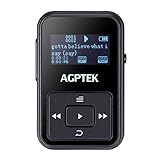 AGPtEK A12 8GB Portable Clip Mp3 Player with FM Radio|30 Hours Playback|Independent Volume Control, Black