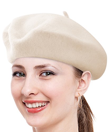 Solid Color French Wool Beret (Ivory)