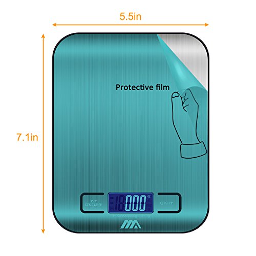Benewell Digital Food Scale, 1g/0.002lbs to 11lbs Capacity Accurate Weight Measurement Stainless Steel Kitchen Scale for Meat, Gram, Coffee Bean, Fruit, Baking Powder and More (Batteries Included) - Thumbnail 4