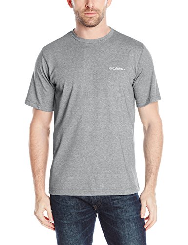 Columbia Men's Thistletown Park Crew Short Sleeve Tee, Large - Grey Ash Heather