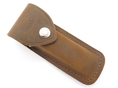Buck 110 Brown Distressed Leather Sheath Folding Hunter Knife ~ Also Fits 317 426 ~ Soft Durable Leather Made in the USA