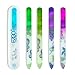 EZGO 5 Pieces Colorful Printed Pattern Crystal Glass Nail Files Set, Glass Files for Nails and Bonafide Beauty