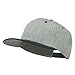 Heather Wool Blend Flat Bill Snapback Two Tone Cap - H. Black Grey OSFM