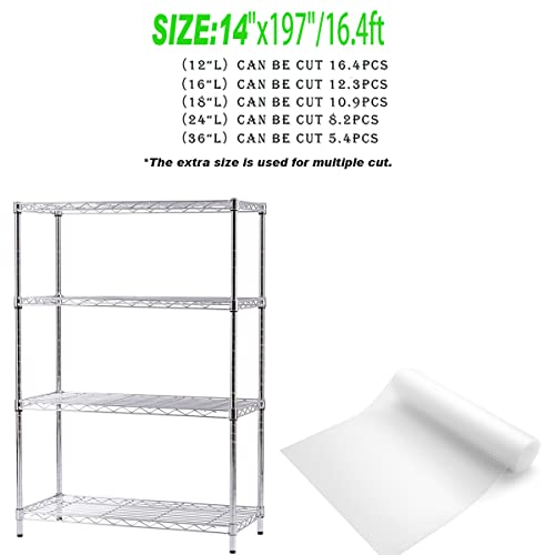 AMZABBY Wire Shelf Liner 14x197'' Clear Shelf Liner