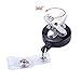Outus 10 Pieces Retractable Badge Reel ID Badge Holder Reel with Swivel-back Alligator Clip, Black