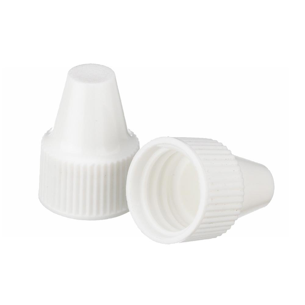Wheaton 242540 Tip for 13-425 Screw Cap and 6mL Dropping Bottles, 13 mm Diameter, Polypropylene, White (Pack of 100)