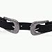 ZAFUL Women's Fashion Vintage Double Metal Buckle Designer Belt Solid Color