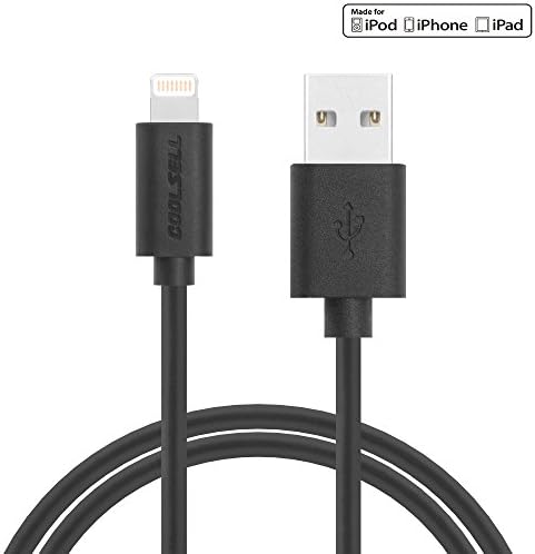 Lightning Cable, Coolsell (4ft) Apple MFi Certified / Charging Cable, for iPhone 7 / 7 Plus / 6s / 6s Plus / 6 / 6 Plus / 5 / 5s / 5c, iPad mini / Air / Pro iPod touch (Black)