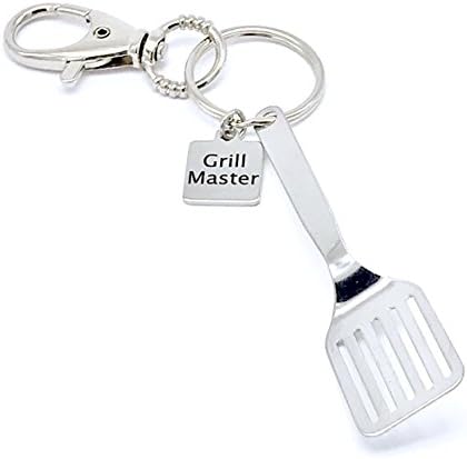 Grill Master Spatula, Laser Etched Keyring, BBQ Gift for Dad, Father's Day