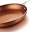 COOKSMARK 12-Inch Nonstick Induction Copper Pan with Lid, Fry Basket and Steamer Rack 5-Piece, Dishwasher Safe Frying Pan Set