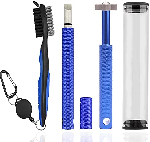 ROLLMOSS 3 Pieces Golf Club Groove Sharpener, Retractable Golf Club Cleaner Brush 6 Heads Golf Club Groove Sharpener Regrooving Tool Golf Club Cleaning Brush Kit Golf Accessories for Men and Women ROLLMOSS 3 Pieces Golf Club Groove Sharpener, Retractable Golf Club Cleaner Brush 6 Heads Golf Club Groove Sharpener Regrooving Tool Golf Club Cleaning Brush Kit Golf Accessories for Men and Women