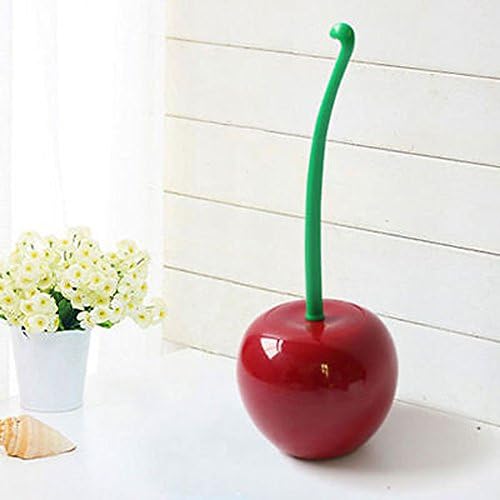 NEW Creative Lovely Cherry Shape Lavatory Brush Toilet Brush&amp;Holder Set (Red)