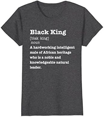 Womens Black King Definition Shirt African Pride Melanin Educated Small Dark Heather