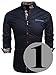 Coofandy Men's Fashion Slim Fit Dress Shirt Casual Shirt,Dark Blue,XX-Large