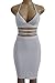 ioiom Hipster Lace Up Criss Cross Spaghetti Straps Deep V Neck Prom Midi Dress White M